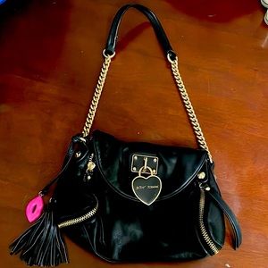 Betsy Johnson Black Leather Purse